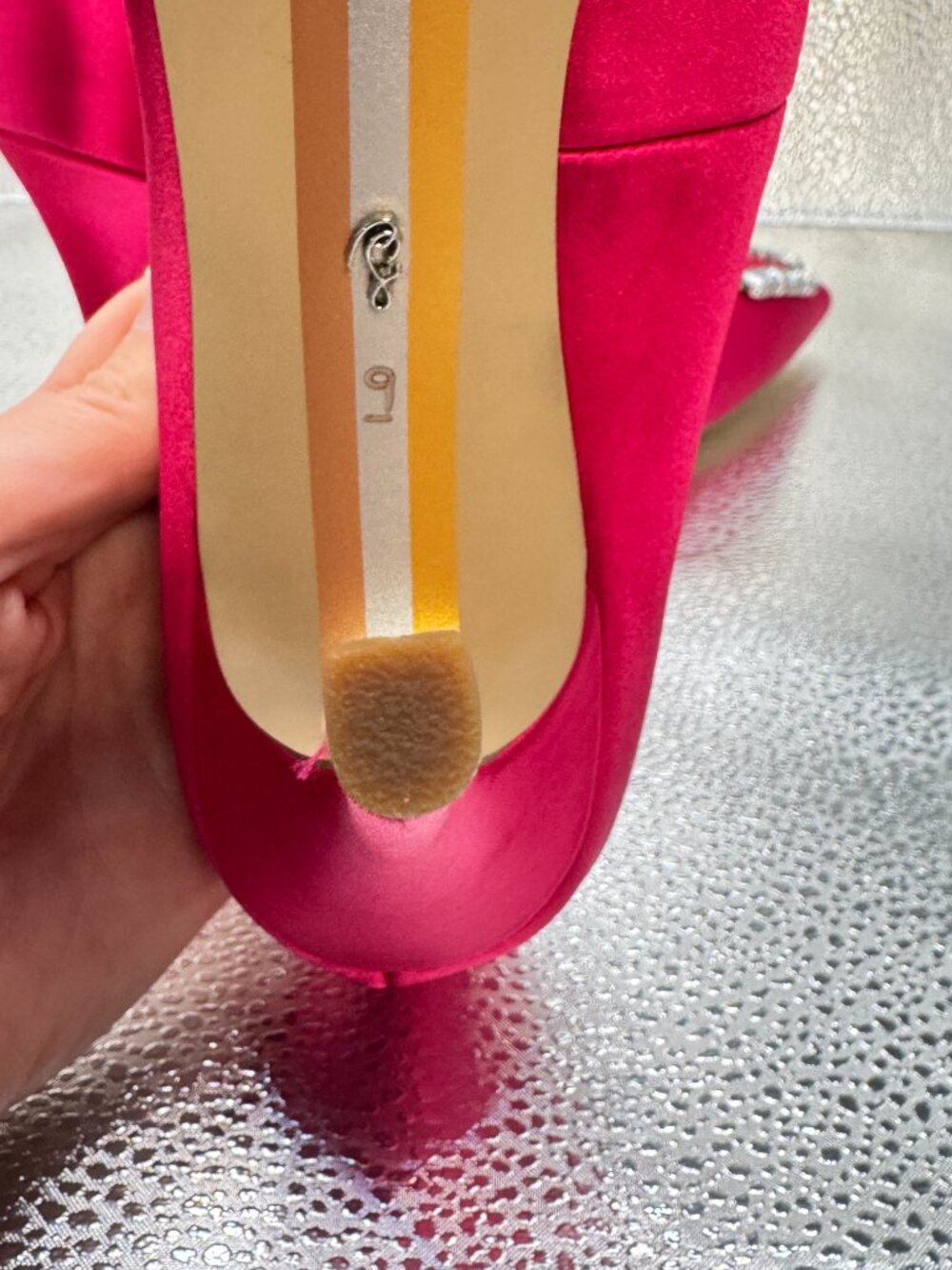 9 Sam Edelman Harriett Pink Fuchsia Pointed Toe Pump Heels Stiletto Rhinestone - Picture 15 of 16